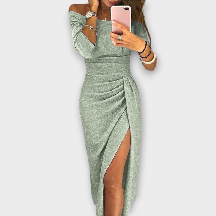Levoire | Robe Élégante Décolletée Menthe