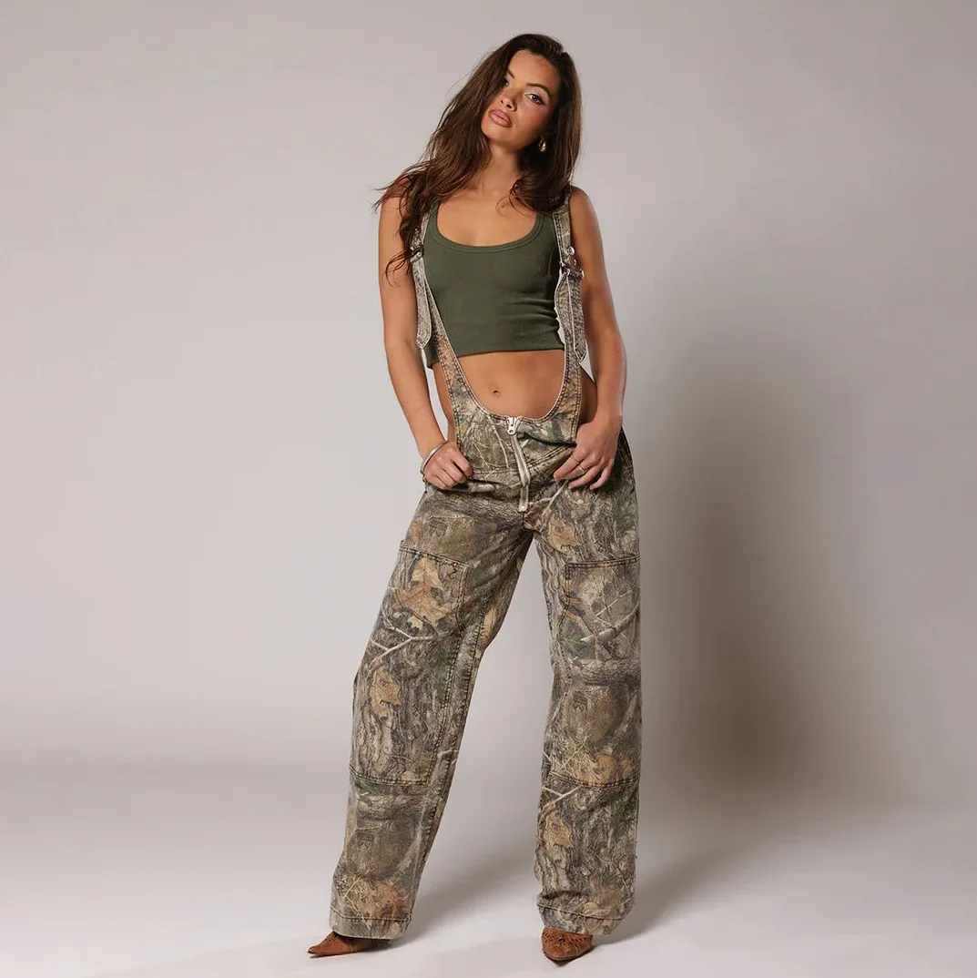 Levoire | Salopette En Denim Tiefende Vert armée