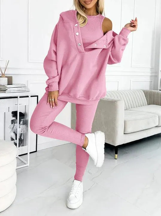 Levoire | Accessoires féminins avec sweat et pantalons Rosa 3 pièces Set