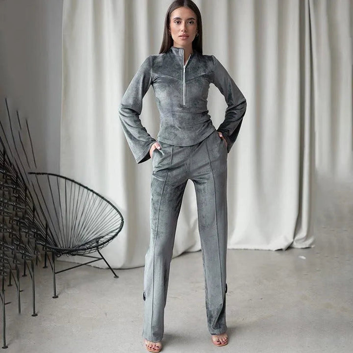 Levoire | Setti pantalon en suédine à manches longues