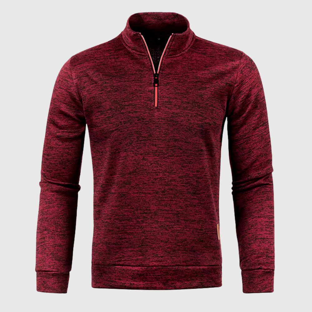 Levoire | Pull Homme Avec Zip Et Design Sportif Rot