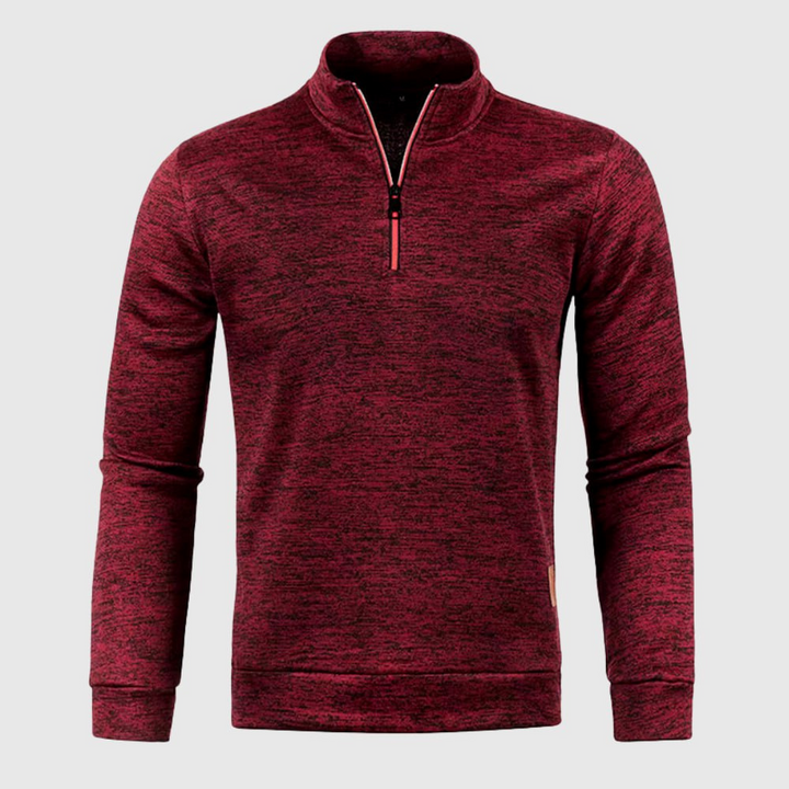Levoire | Pull Homme Avec Zip Et Design Sportif Rot