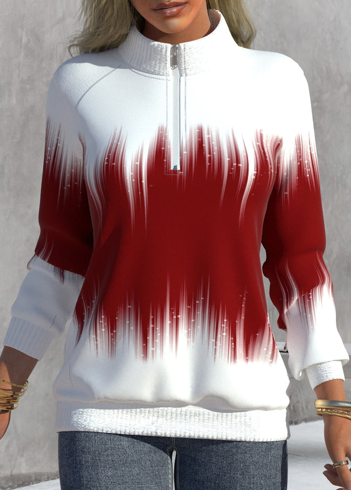 Levoire | Sweat À Capuche Avec Col Polo Mi-Long Et Fermeture Éclair Rot