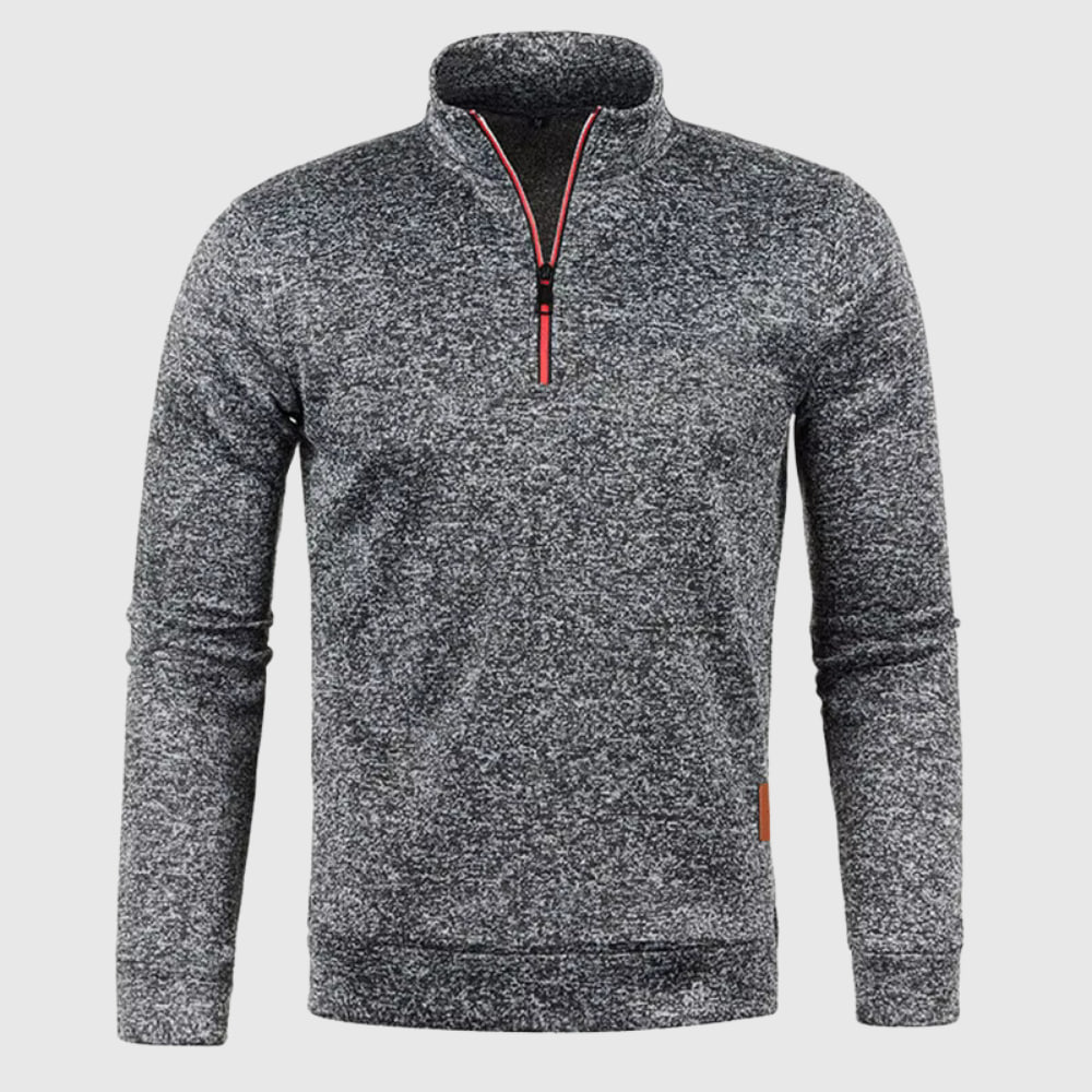 Levoire | Pull Homme Avec Zip Et Design Sportif Gris foncé