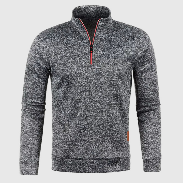 Levoire | Pull Homme Avec Zip Et Design Sportif Gris foncé
