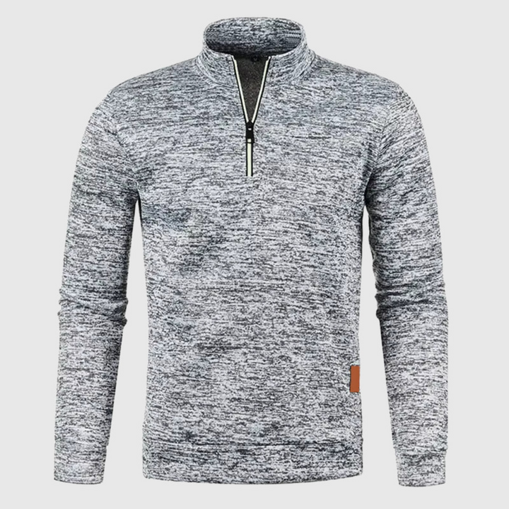 Levoire | Pull Homme Avec Zip Et Design Sportif Gris clair