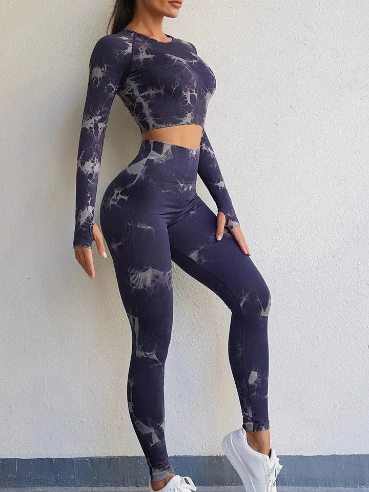 Levoire | Hauts à manches longues respirants pour pantalons de fitness Noir Deux pièces