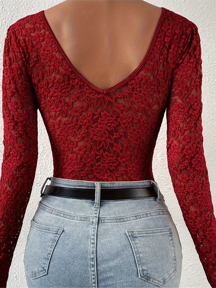 Levoire | Sexy Élégant Imprimé Bodysuit Avec Manches Longues Et Manches Longues