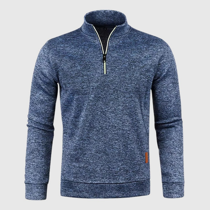 Levoire | Pull Homme Avec Zip Et Design Sportif Bleu