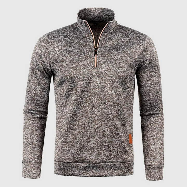 Levoire | Pull Homme Avec Zip Et Design Sportif Braun