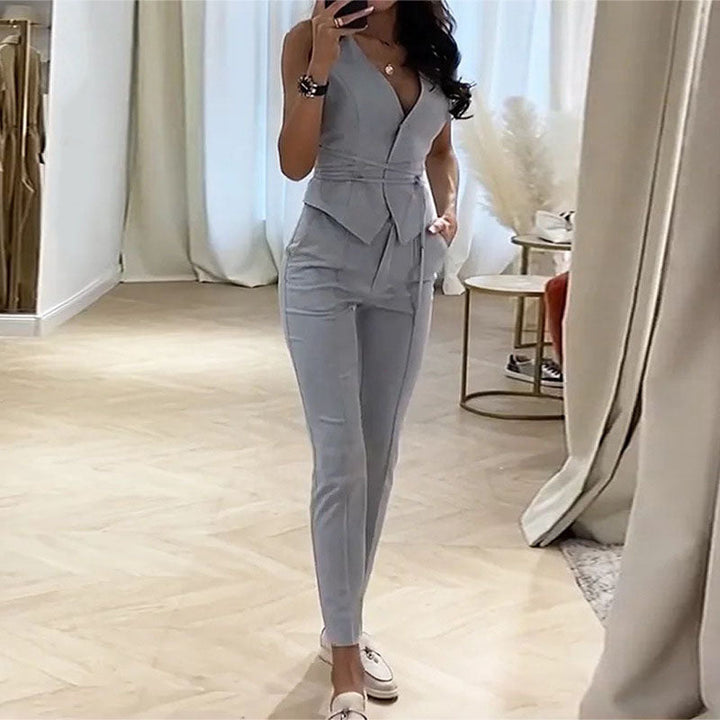 Levoire | Ensemble Deux Pièces Pour Femmes Style Gris
