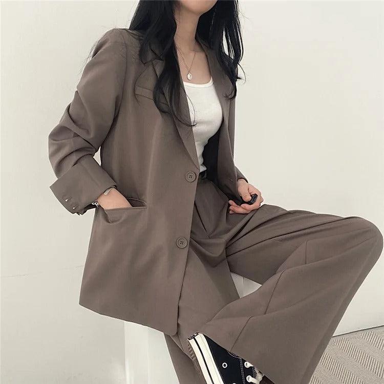 Levoire | Sur Mesure Blazer Et Pantalons Droits Set Pour Femmes