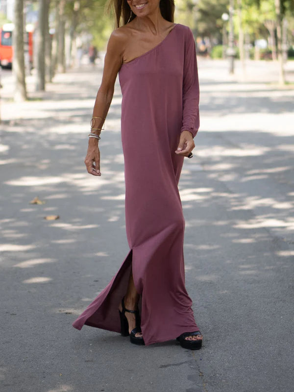 Levoire | Robe Élégante Fluide À Une Épaule Rosa