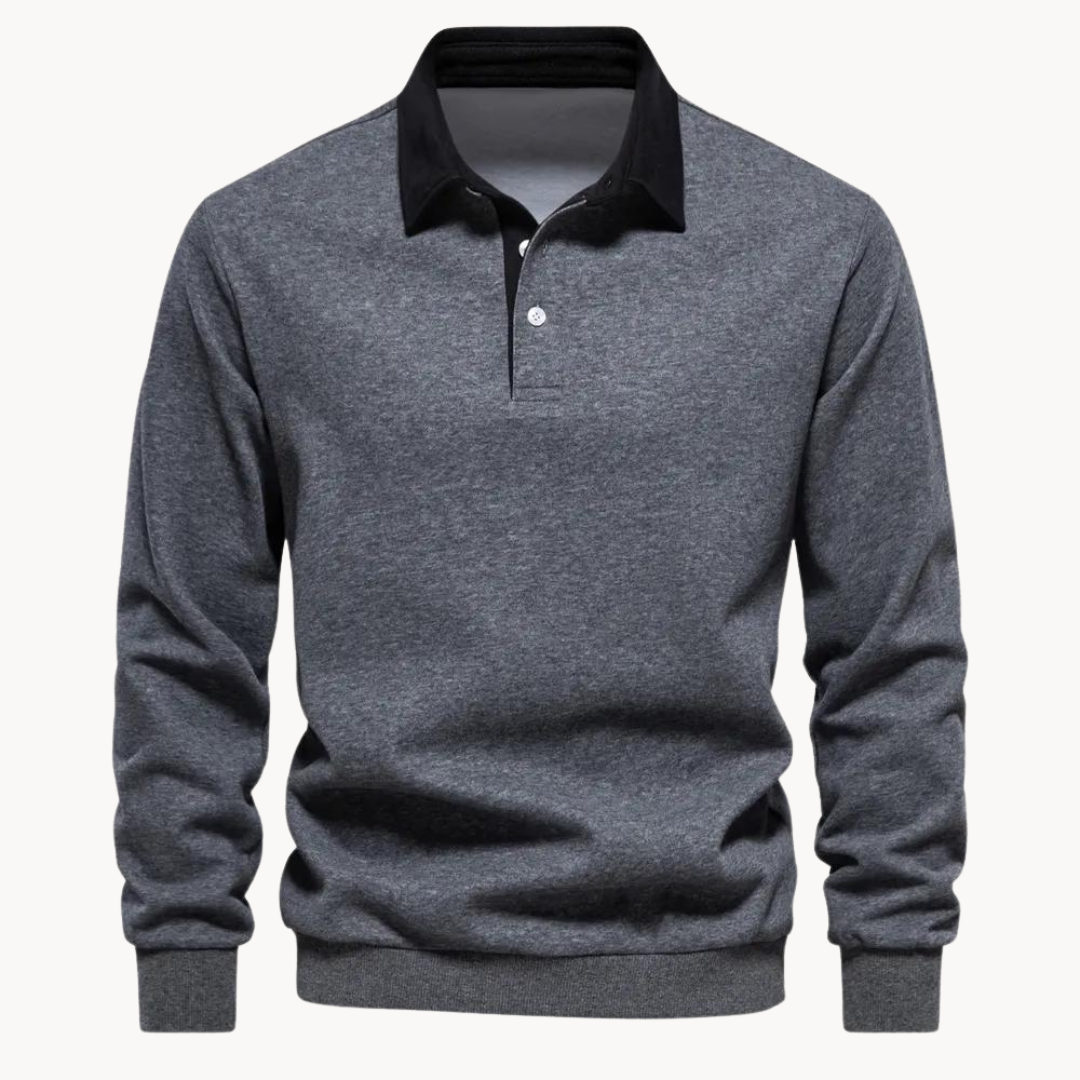 Levoire | Pull Polo Décontracté En Tricot Gris