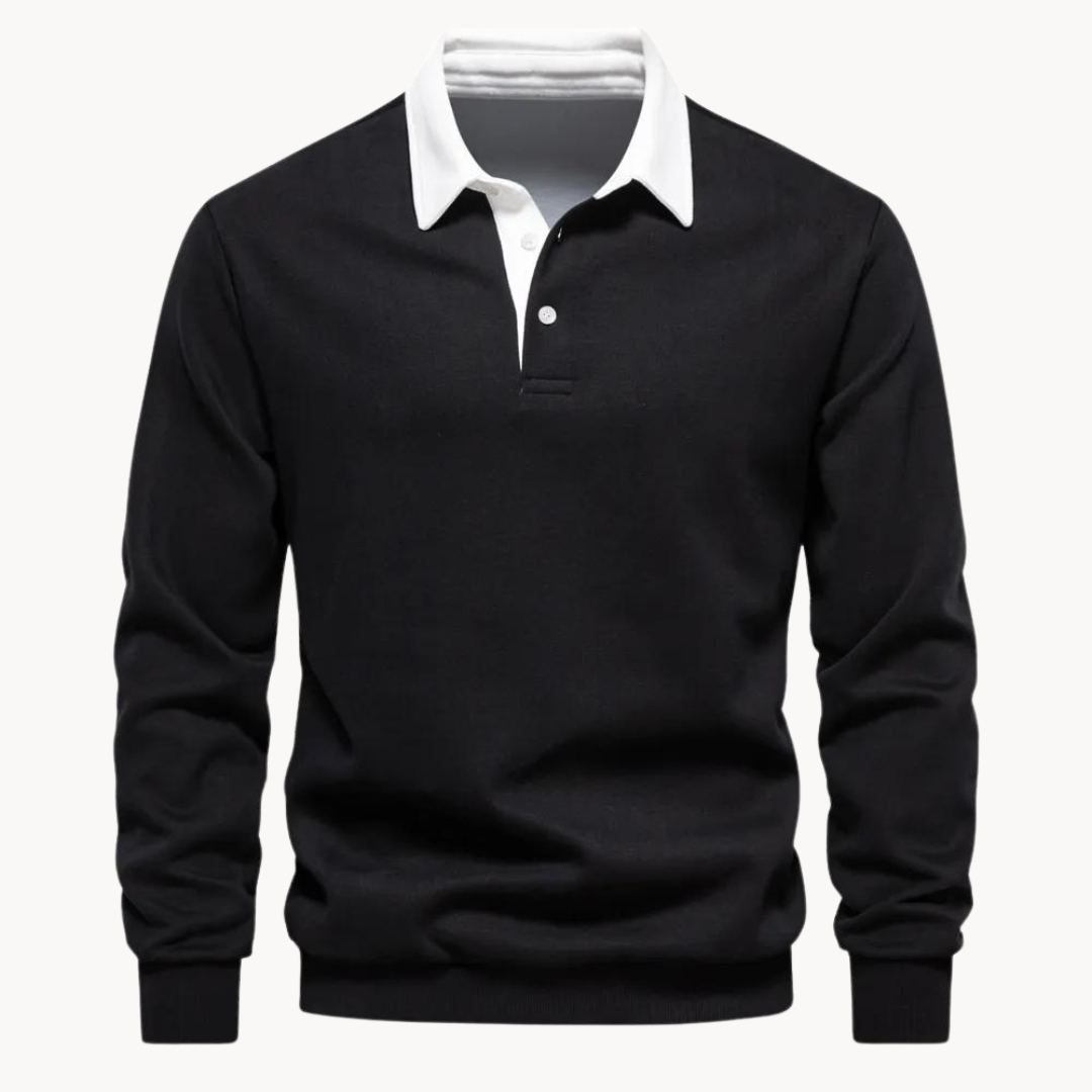 Levoire | Pull Polo Décontracté En Tricot Noir