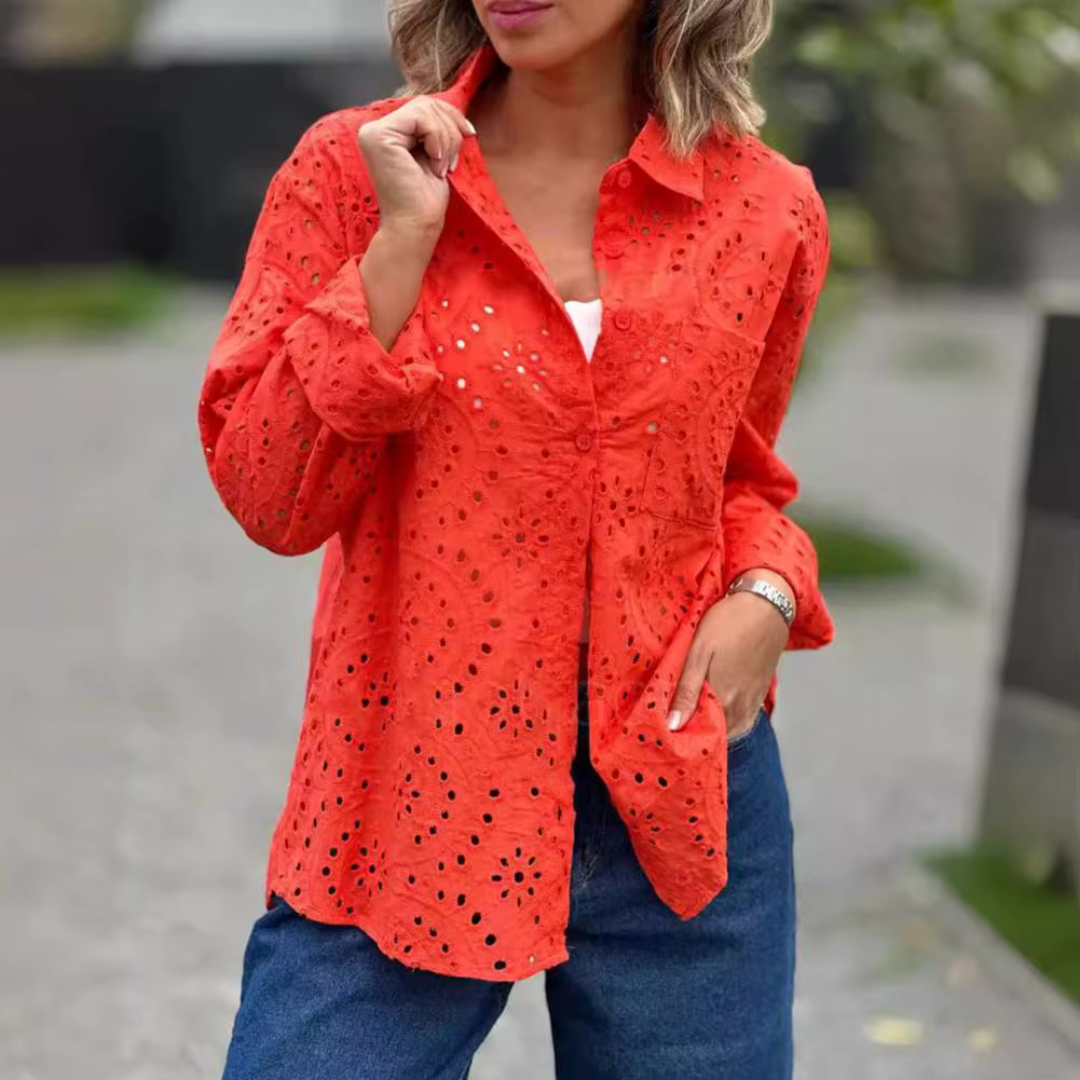 Levoire | Chemise Élégante Avec Tricot À Trou Rot