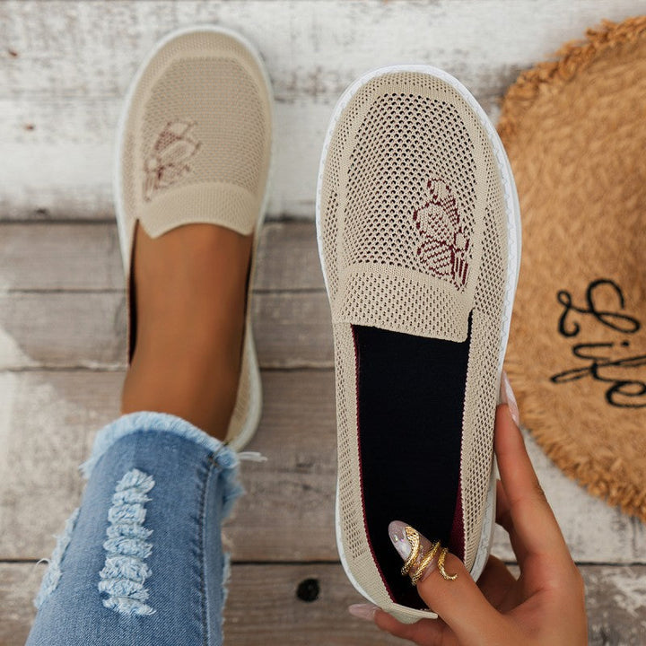 Levoire | Chaussures Slip On Respirantes Relaxantes En Maille Pour Femmes Beige