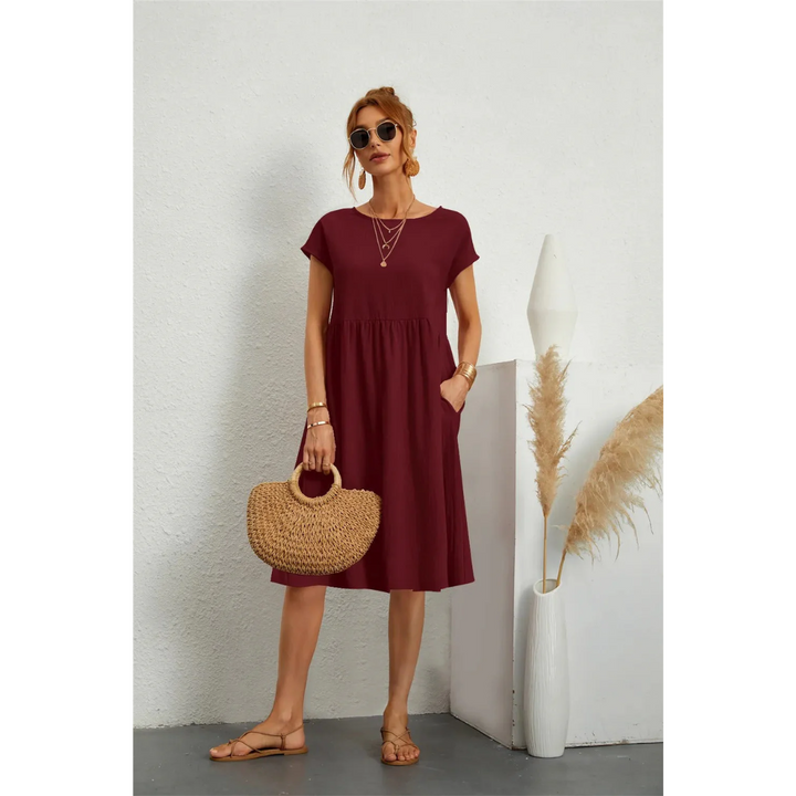 Levoire | Robe d'été mini décontractée pour femmes Bourgogne