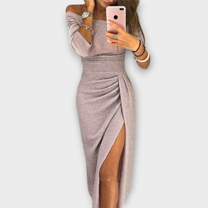 Levoire | Robe Élégante À Épaules Dénudées Lilac clair