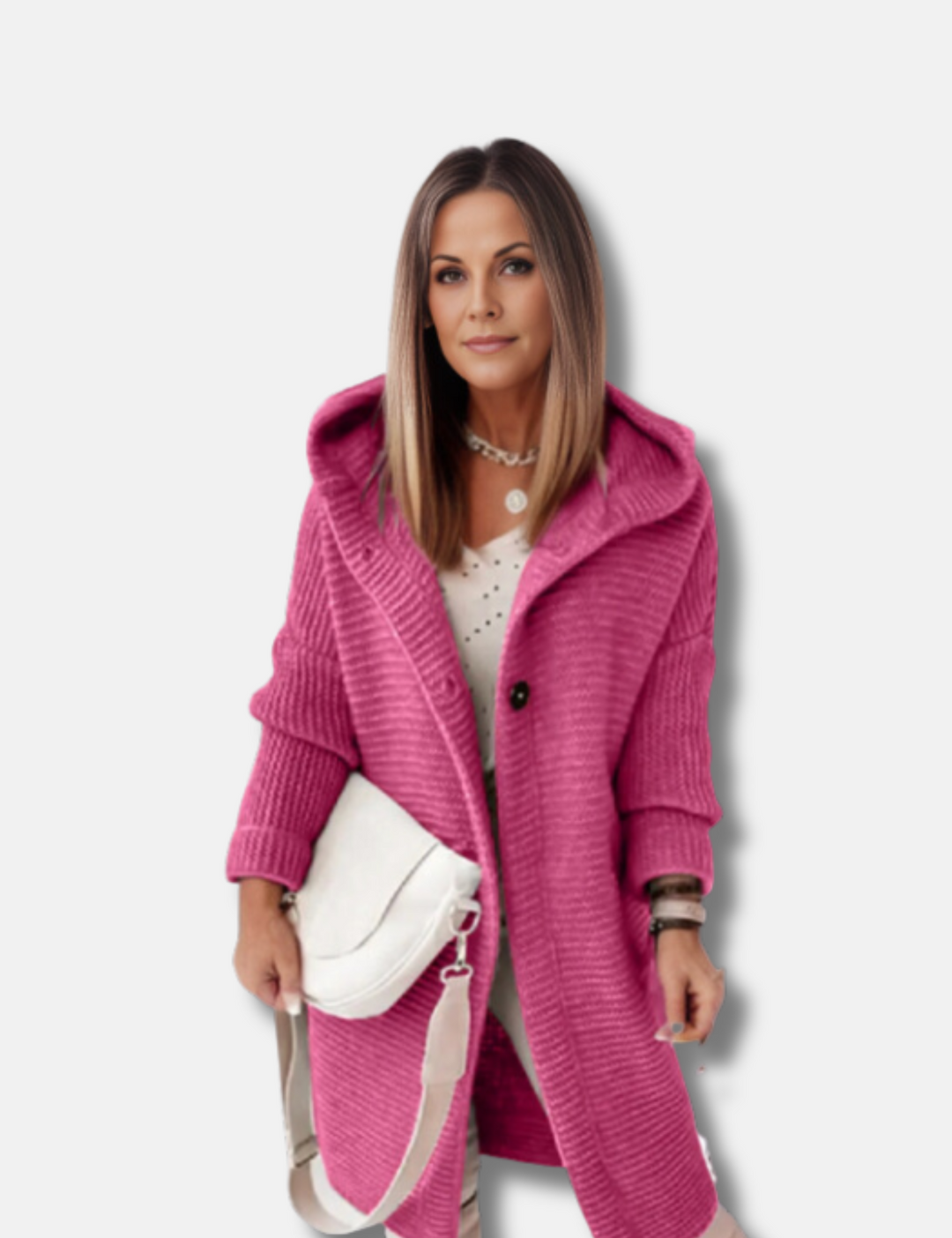 Levoire | Gilet Long Rayé Rose clair