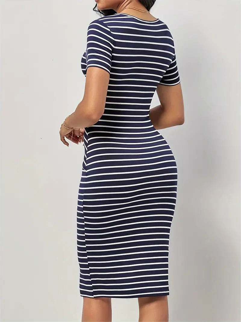 Levoire | Robe Ajustée Élégante À Rayures