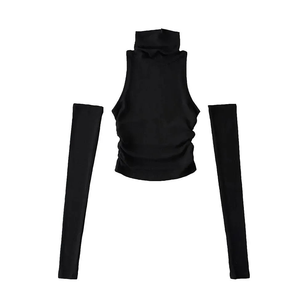 Levoire | T-shirt femme à manches repliables, coupe slim