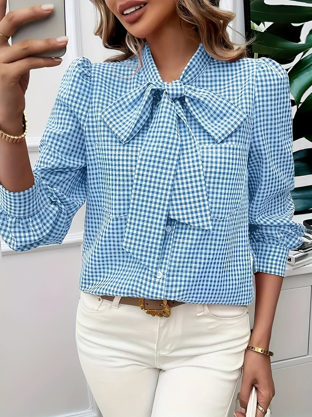 Levoire | Chemise À Motifs Avec Lien Bleu ciel