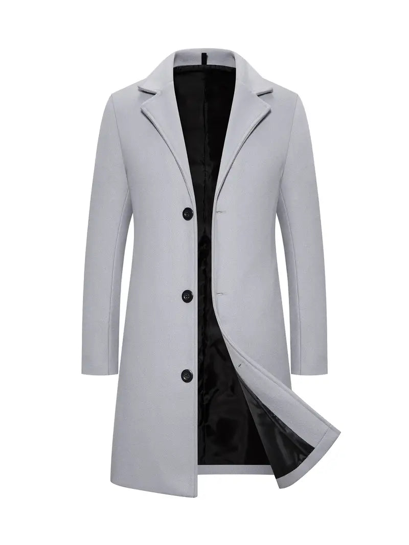 Levoire | Manteau de fouille à manches longues avec col retourné et boutons Gris clair