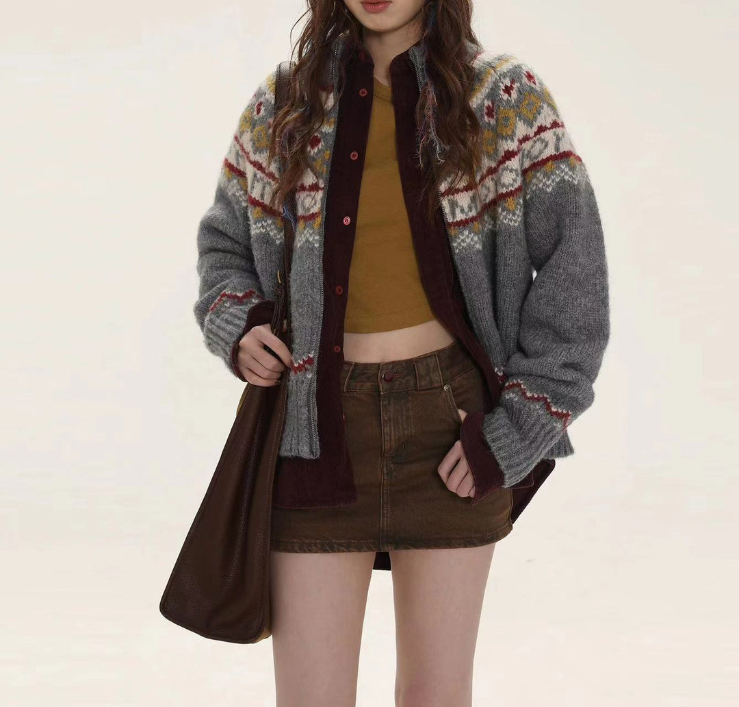 Levoire | Pull À Col En V Weinlese Pour Femmes Gris