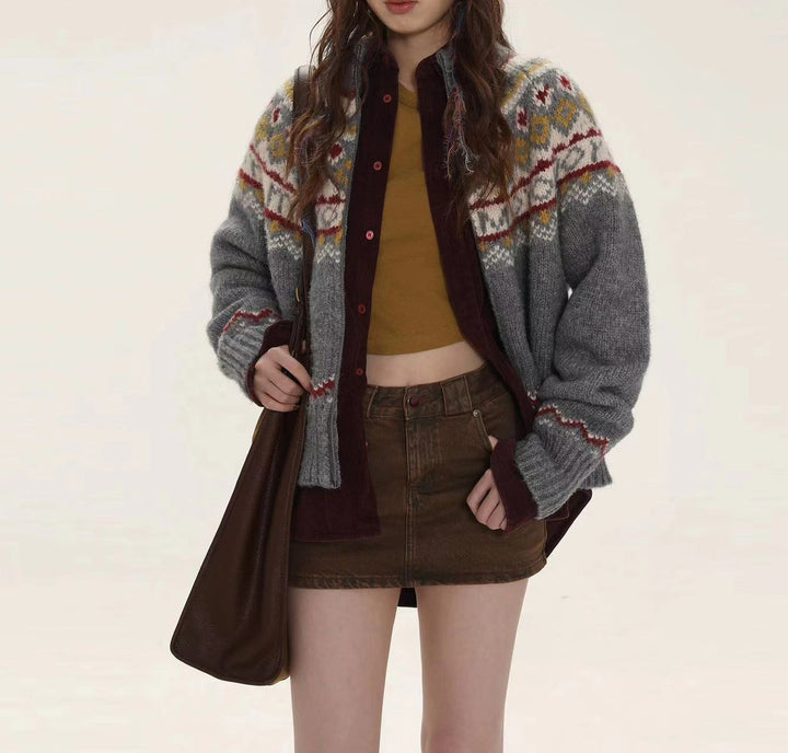 Levoire | Pull À Col En V Weinlese Pour Femmes Gris