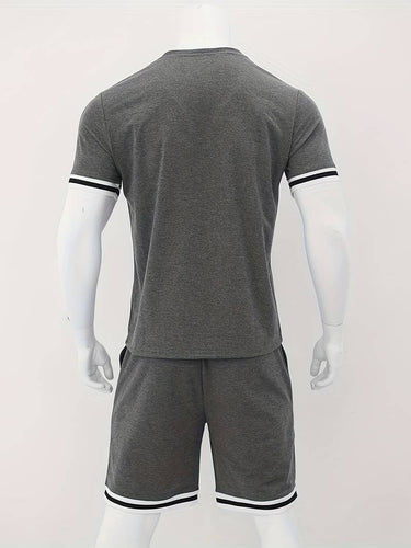 Levoire | T-Shirt Rayé Respirant Et Shorts Décontractés