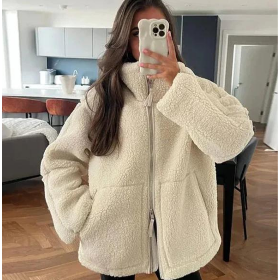 Levoire | Veste Élégante À Fermeture Éclair Pour Femme Fait de Blanc