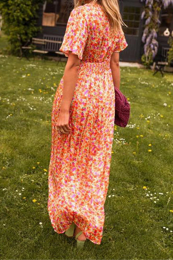 Levoire | Robe Maxi Fleuri Avec Décolleté En V