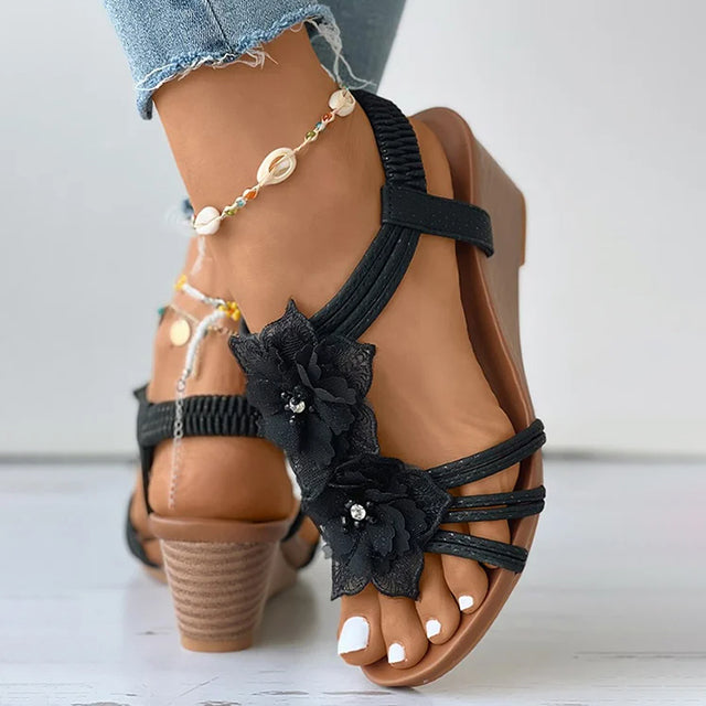 Levoire | Beaux Sandales À Talons Hauts Avec Détails En Fleurs Pour Femmes