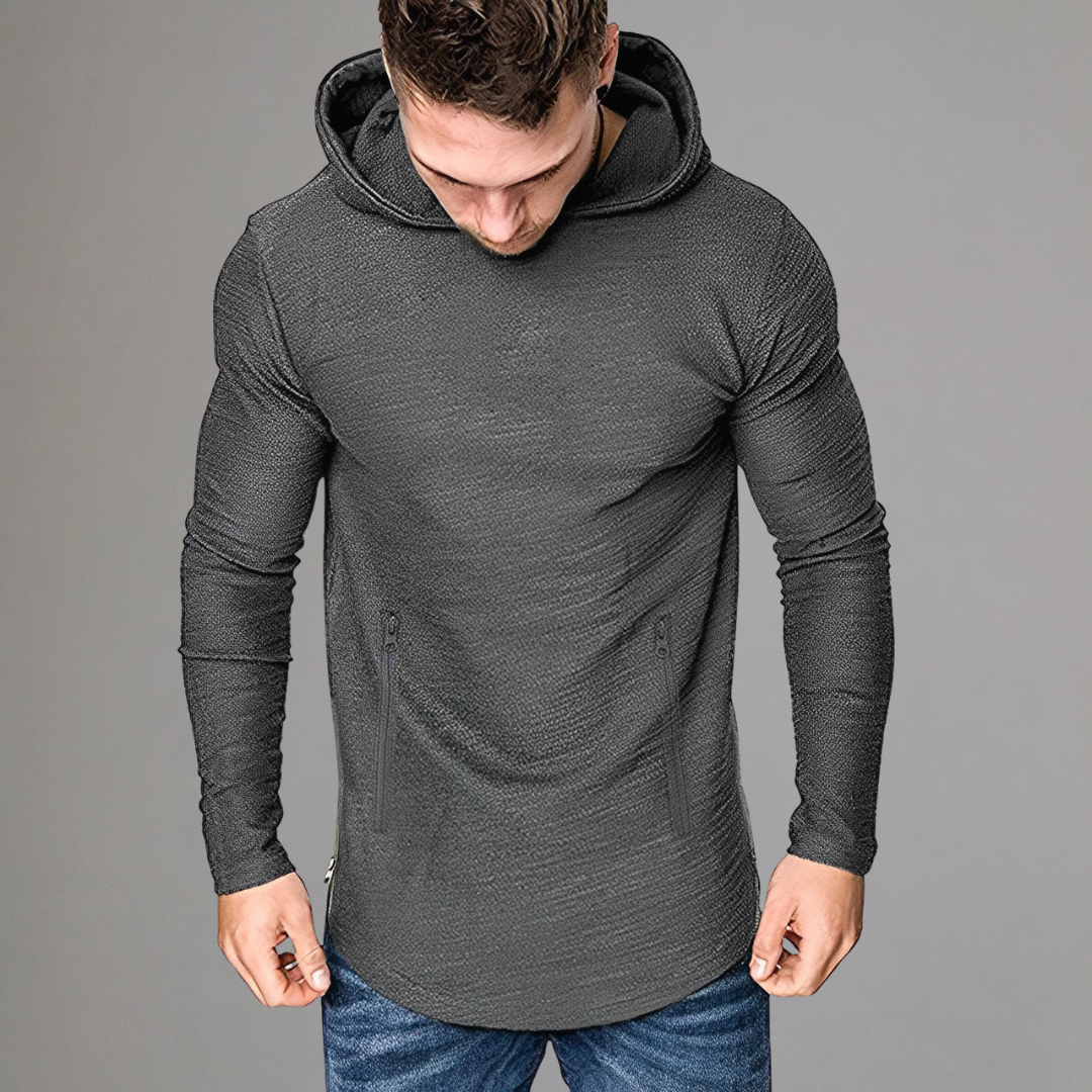 Levoire | Sweatshirt De Sport Pour Hommes Avec Capuche Gris