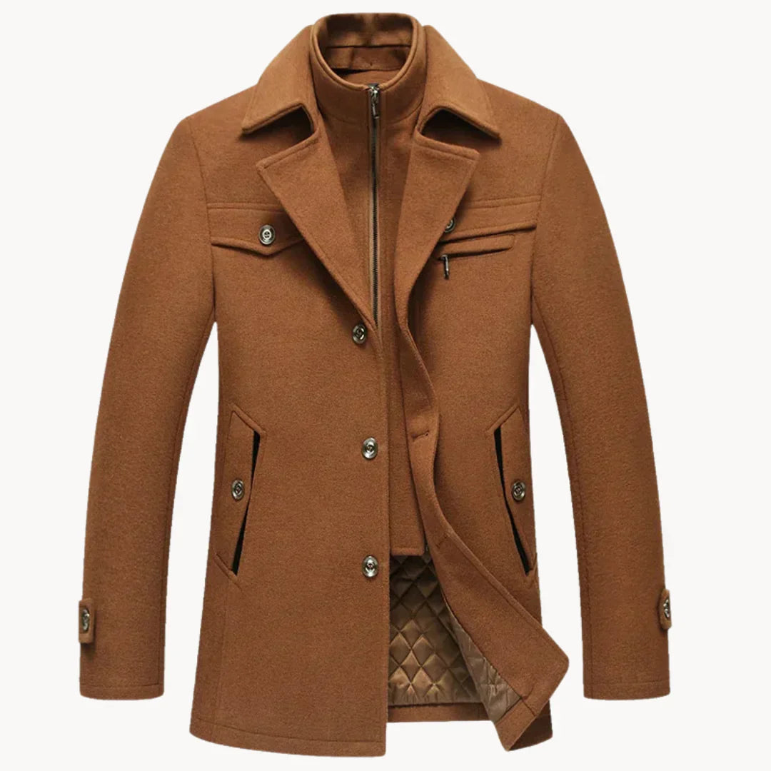 Levoire | Manteau en mélange de laine intemporel Braun