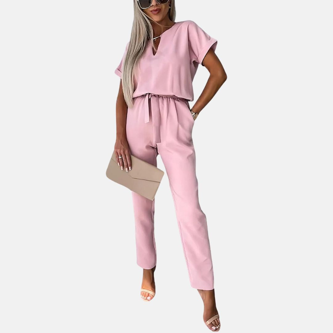 Levoire | Combinaison Élégante Et Festive Pour Femme À Manches Courtes Pour L'Été Rosa