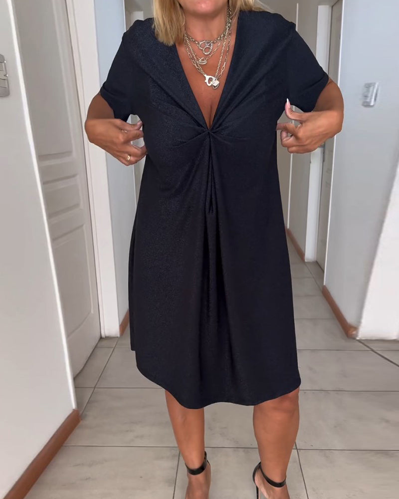Levoire | Robe Court À Manches Courtes V Décollé Twist