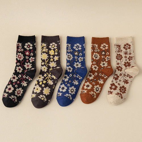 Levoire | De 5 Paires De Chaussettes Vintage À Fleurs