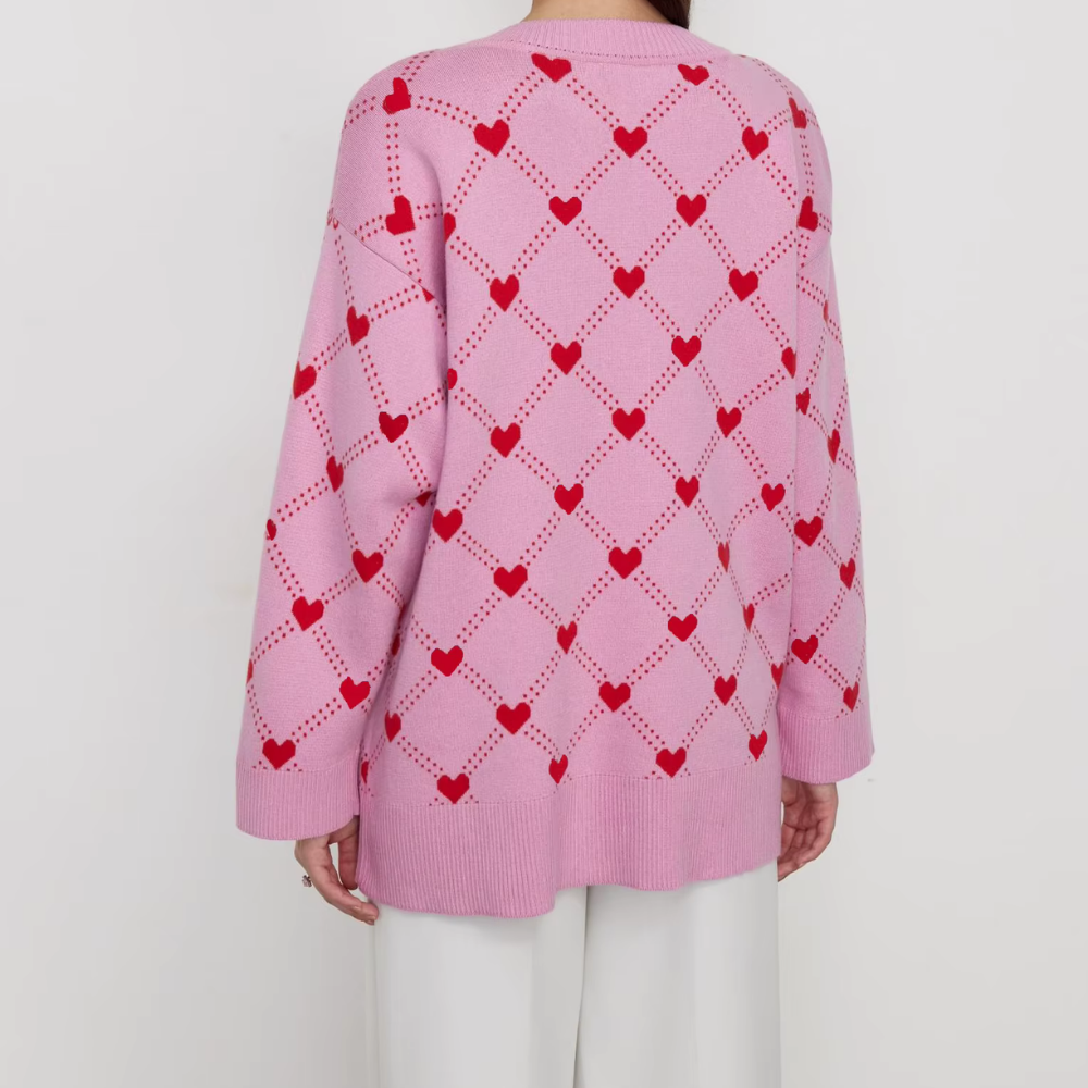 Levoire | Pull-Over En Tricot Confortable Avec Motif En Cœur Pour Un Look Ludique