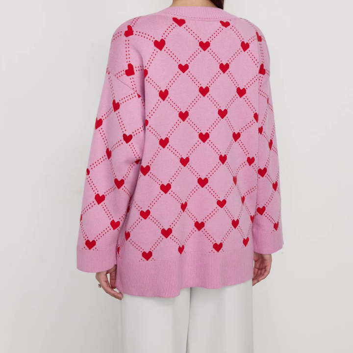 Levoire | Pull-Over En Tricot Confortable Avec Motif En Cœur Pour Un Look Ludique