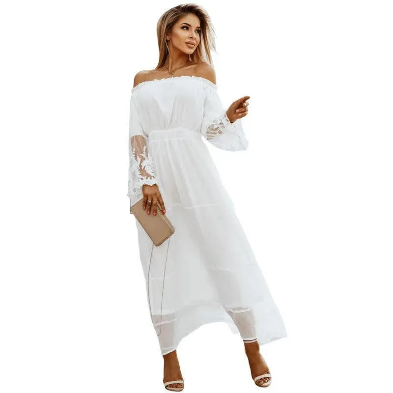 Levoire | Robe de soirée pour femmes avec une zone d'épaule ouverte Blanc