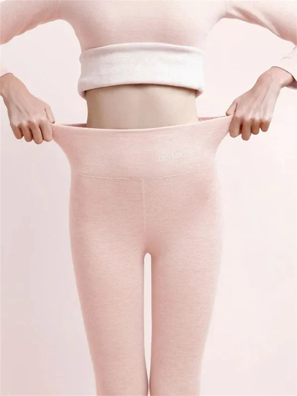 Levoire | Leggings Amincissants avec Doublure en Polaire et Ajustement Confortable pour Femmes Rose