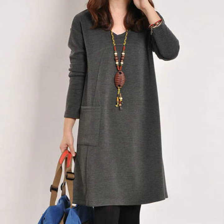 Levoire | Robe Surdimensionnée Minimaliste Avec Poche Gris