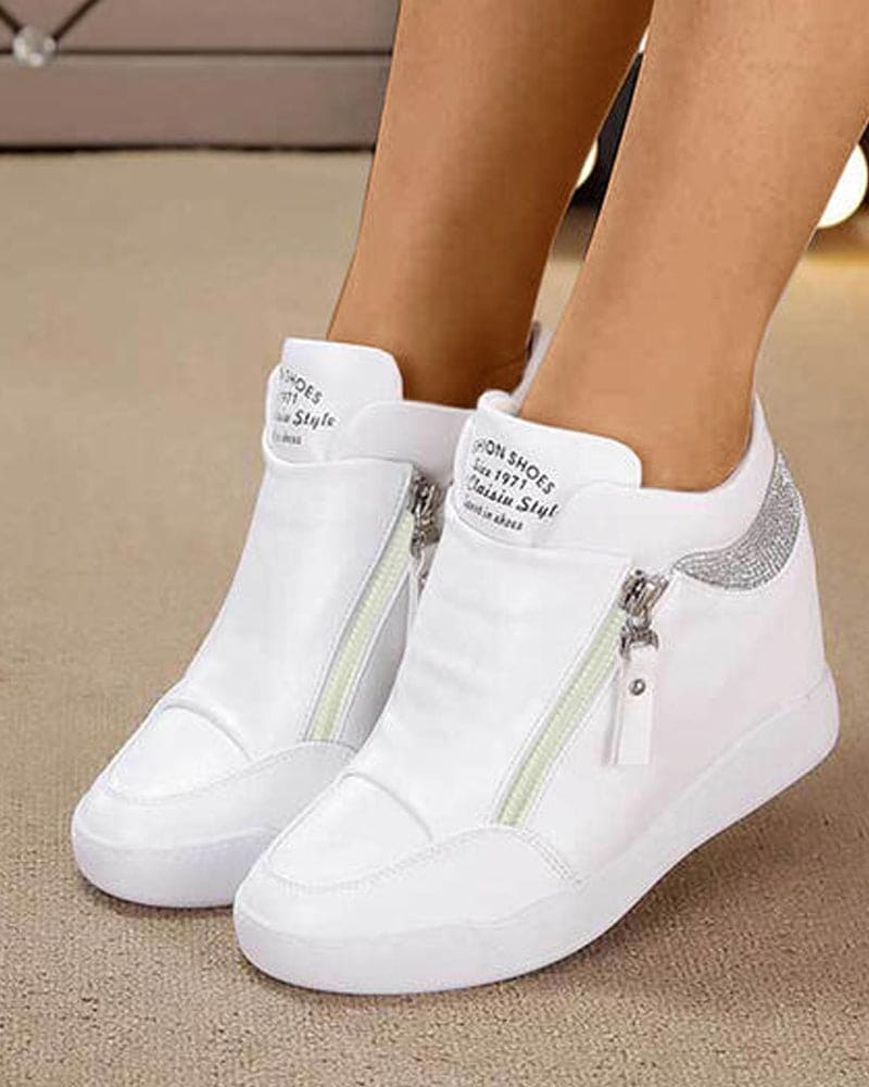 Levoire | Chaussures De Sport À Talon Compensé Blanc
