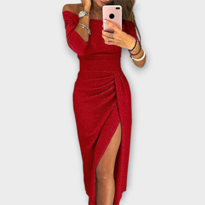Levoire | Robe Élégante À Épaules Dénudées Rouge