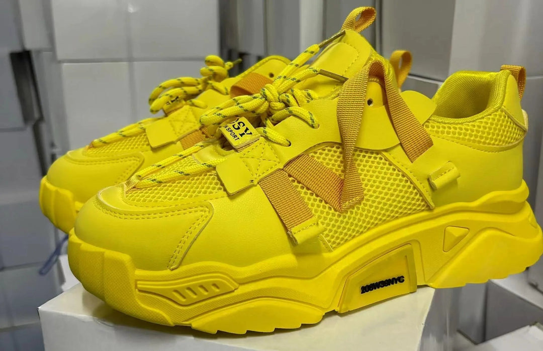 Levoire | Chaussures à surface en mesh avec plateforme Jaune