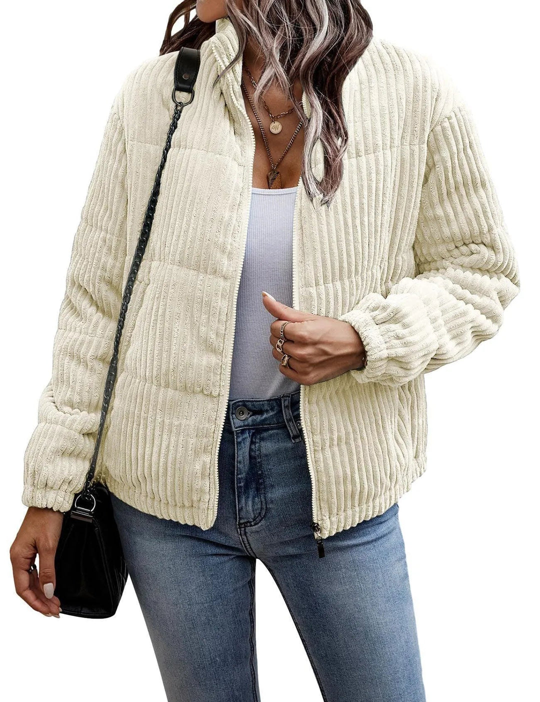 Levoire | Veste légère avec cordon et poche courte Beige