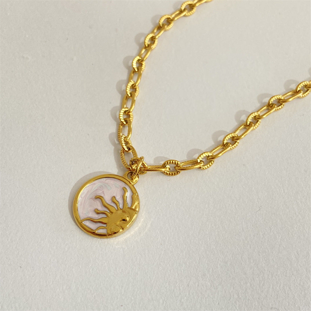 Levoire | Pendentif Soleil Et Lune En Acier Titan Soleil Une taille