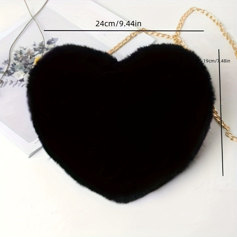 Levoire | Sac En Peluche En Forme De Cœur Sympathique Nero